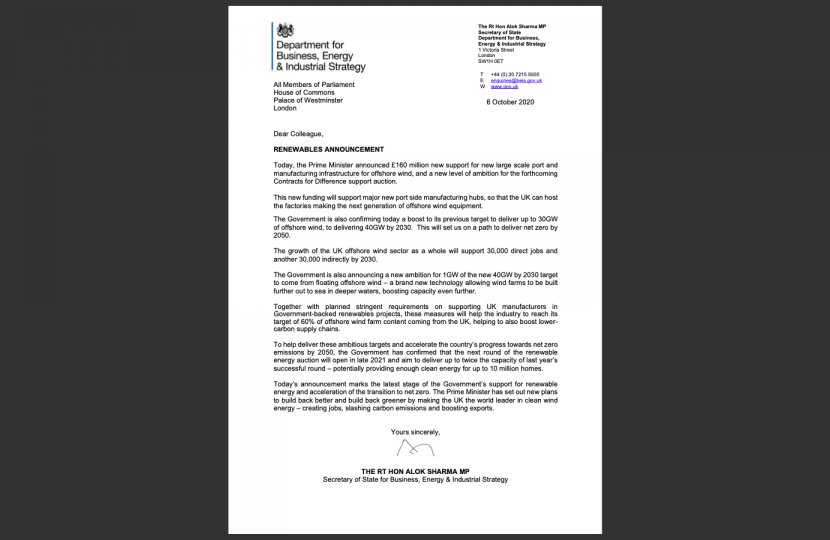 BEIS Renewables letter